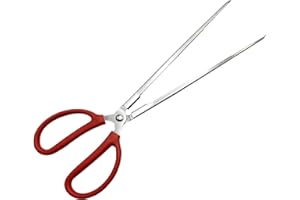 EvaGO 15 inch Black Aquarium Tweezers Stainless Steel Tweezer with Carbonation Protection Coating Against Rust Long Reptiles Feeding Tongs for Aquatic Plants Lizards Spider Snakes (15" Straight)