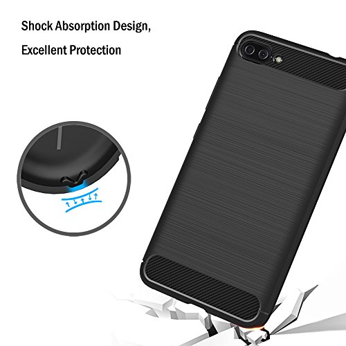Funda ASUS Zenfone 4 Max ZC554KL  AICEK Negro Silicona Fundas para ASUS Zenfone 4 Max Pro ZC554KL Carcasa ASUS Zenfone 4 Max Plus ZC554KL Fibra de Carbono Funda Case  5 5 Pulgadas 