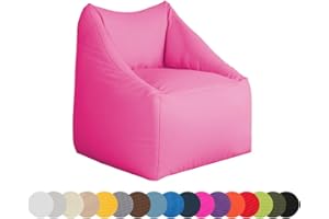 chilly pilley Poltrona Con Schienale E Braccioli Riempita Di Palline Di Polistirolo Espanso Comoda Poltrona Per Adulti E Bambini Ampia Scelta Di Colori E Tessuti (Rosa)