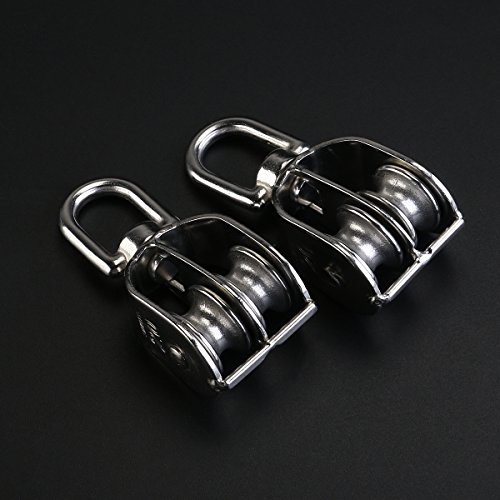 WINOMO 2st doppelten Flaschenzug Seilrolle Edelstahl 304 doppelte Riemenscheibe Wirbelblock - 9