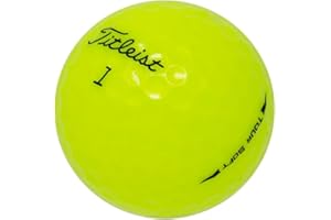 Titleist LostGolfBalls - 12 Gelbe Tour weiche Golfbälle in makellosem Zustand, Modell 2023, wie Neue Qualität, Keine Logos, Keine Spielermarkierungen, recycelte gebrauchte Golfbälle, Gelb