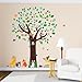 Decowall,DM-1312,Big Tree and Animal Friends Wall Stickers