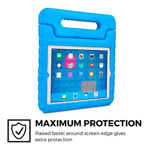 iPad 4 3 2 hülle fur kinder, COOPER DYNAMO Beanspruchbare, strapazeirfähige, robuste, gepolsterte Hartschalenhülle mit integriertem Griff, Standfunktion & durchsichtigem Displaysschutz (Blau) - 5