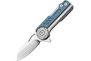 PoktWorld Navaja Plegable,Acero M390 de Bolsillo Navaja,Cuchillo Supervivencia con Acero inoxidable,Navaja Caza para Acampar, Picnic,Caza (Azul)