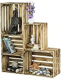 Retro-Dekokisten für Haus-Einrichtung, auch für WG im Shabby-Chic / Landhaus-Stil und Flohmarkt-Style Studenten-Bude. Holz-Kasten als Vintagekiste für Do-it-Yourself Buch-Regal & Aufbewahrungs-Box