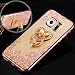 Samsung Galaxy J7 (2015 Model) - Luxury 3D Heart Ring Holder Stand Phone Back Cover With Premium Grade Nano Plated Clear Gel Soft TPU Premium Quality Anti-Scratch Mobile Phone Smartphone Case Casing - Rose Gold RS.499.00