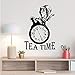 Produktbild Tee Zeit Uhr Wandtattoo Alice Im Wunderland Mad Hatter Zitat Poster Zeichen Küche Vinyl Aufkleber Wandbild Esszimmer Decor 42X60 Cm