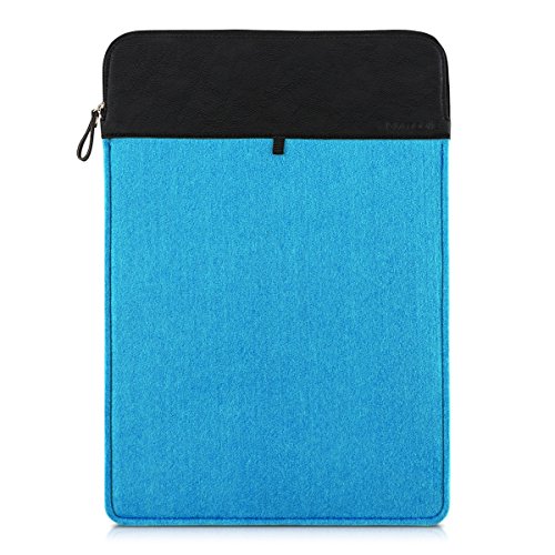 kwmobile Laptoptasche Filz Sleeve für 17" 17,3" Laptop / Notebook / Ultrabook - Notebook Tasche Schutzhülle Laptop Case Hülle in Blau Schwarz Innenmaße: ca. 46,5 x 32,5 cm