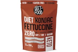 DIET-FOOD Shirataki Noodles Low Carb Konjac, makaron niskokaloryczny, wegański, beztłuszczowy, sojowy, bezglutenowy, rozpuszczalny w wodzie, niskokaloryczny, 200 g