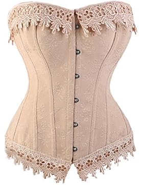 Kiwi-rata da donna Bustino raso floreale Overbust Corsetto Top