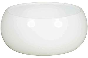 innaGLAS INNA-Glas Coupe de Fleurs en céramique, Blanc, 9cm, Ø22cm - Pot Fleurs/Pot céramique