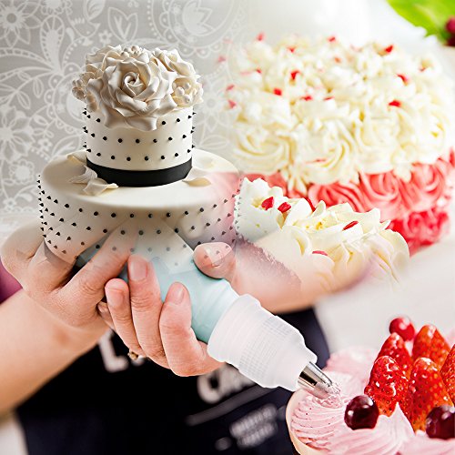 Decdeal Spritztüllen Set Ink. 14 Stücke Garniertülle und 1 Spritzbeutel für Pralinen, Kuchen, Plätzchen, Keksen und Torten Deko - 8
