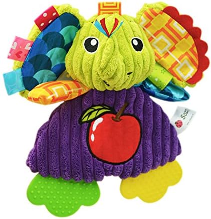 lzn Sozzy Baby Appease Towel Toy Teether Ring Paper Soft Cute Cartoon Animals Newborn Infant Playmate Doll Kid Plush Toys