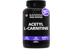 Bandini® Acetyl L-CARNITINE 1000mg per Serving | 60 Vegan Capsules (2 Months Supply) | High Strength ALCAR | L Carnitine Tartrate Natural Energiser | Improves Sports Performance & Metabolism | Non-GMO