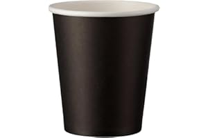 INTERTAN -1922- Intertan Q531002M Lot de 50 gobelets en papier à paroi simple Noir Diamètre 80 mm Capacité 200 ml