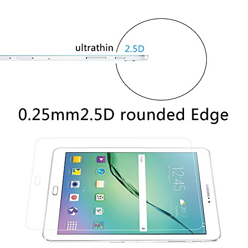 Samsung Galaxy Tab S2 S3 9.7 Displayschutzfolie, Rusee [0.3mm 2.5D 9H Härtegrad] Panzerglasfolie Hartglas Schutzfolie Gehärtetem Glas Schutzfolie Panzerglas Displayschutz für Samsung Galaxy Tab S2 S3 9.7 Zoll (SM-T810 / SM-T815 / T820) – [Kratzfest][Hohe Transparenz] [Fingerabdruck-frei][Blasenfrei]-Lebenslange Garantie - 5