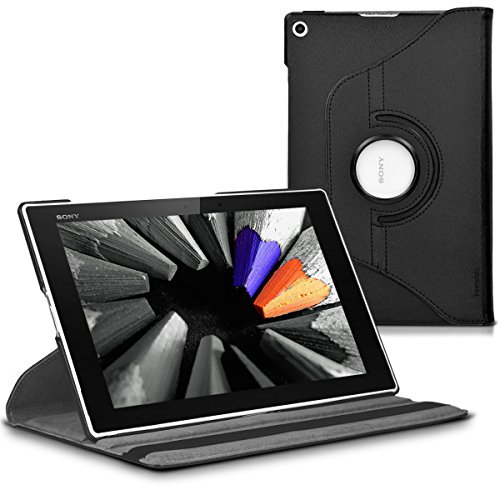kwmobile Hülle für Sony Xperia Tablet Z2 - 360° Standfunktion Case Tablet Schutzhülle Kunstleder - Smart Cover Tabletcase Schwarz