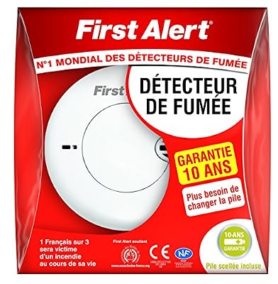 First Alert 1 Détecteur Avertisseur Autonome de fumée garantie 10 ans x avec pile lithium scellée