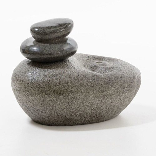 Stein Springbrunnen aus Polyresin – Garten Brunnen LED-Beleuchtung Wasserspiel - 3