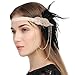Produktbild 1920 Jahre Vintage Flapper Champagner Stirnband mit Feinen Ketten und Schwarze Feder