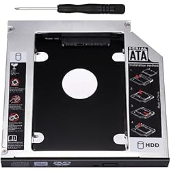 Zacro SATA HDD HD SATA Segundo 2.5 '' Disco Duro Caddy/Optical Bahía de Disco Duro SATA de 12,7 mm Portátil de CD/DVD-ROM de HP SONY ACER IBM ASUS Fujitsu Toshiba etc