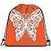 Produktbild cleaer ed Twisted Butterfly on orange Objects Signs Symbols Drawstring Backpack Gym Sack Lightweight Bag Water Resistant Gym Backpack for Women&Men for Sports,Travelling,Hiking,Camping,Shopping Yoga