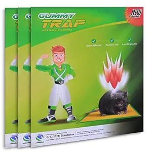 Gummy Trap, Rat Trap Glue Pad Big Size, Set of 4 (100% Bio degradable, Free Gloves with Every Pack, Imported Glue & Peanut Scent)