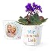Produktbild Facepot Oma und Opa Geschenk - Blumentopf (ø16cm) mit Bilderrahmen für Zwei Fotos (10x15cm) | Wir haben euch lieb