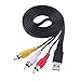Price comparison product image prettygood7 Adapter Cord Cable Audio AV Cable New 1.5M 5ft USB Male A to 3 RCA AV A/V TV USB Cable Syncwire Charger
