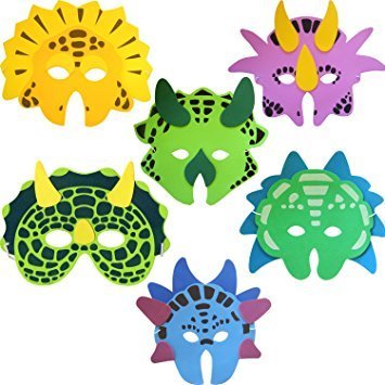 Pack of 6 Dinosaur Foam Face Masks (máscara/careta)