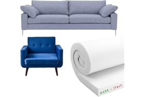 TENDAGGIMANIA Mousse de Rembourrage Haute Densité 18-25-30 – Plaque Mousse 200 x 100 cm – Épaisseur 1 – 10 cm – Pour assise canapé, coussin, matelas, dossier, bricolage (densité 25-épaisseur 1)