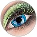 Produktbild Farbige blaue 'Kami' Mini Sclera Kontaktlinsen ohne Stärke 1 Paar Crazy Fun 17 mm mit Behälter zu Fasching Karneval Halloween - Topqualität von 'Giftauge'