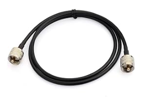Superbat RG58 CB UHF PL259 90 koaxialkabel Hankoppling Flexibel | 50 ohm, flexibel, låg förlust, 1 st, för HAM- och CB-radio, antennanalysator, fiktiv belastning, SWR-mätare