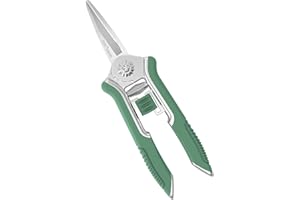 FLORA GUARD Gartenschere 16,5cm Pflanzenschere mit Soft-Touch-Griff,Rosenschere,Ernteschere,Bonsai Schere für Bonsai Pflanzen Blumen Ernte Obst Gemüse (Grün)