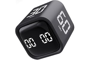 ZJSTRO Temporizador Digital de Cubo,Pomodoro Timer Rotativo,Cubo Temporizador con 99 Minutos de Tiempo Positivo y Cuenta atrás para cocinar, Hacer Deporte, estudiar