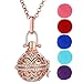 Produktbild Gosear Parfüm Duft Wesentliche Öl Aroma Diffusor Medaillon Halskette Anhänger Schmuck mit 5 Zufalls Farbe Füllen Kugeln für Geburtstag Weihnachten Erstaunlich Geschenk Rose Goldene