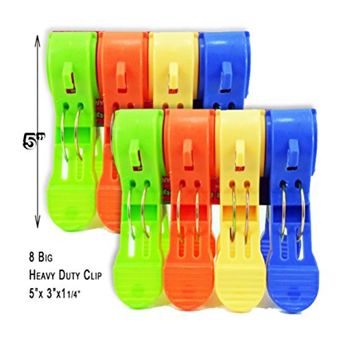 Tinksky 8ST großen mittelständischen Kunststoff Strand Handtuch Clips Sammelfläche Clips - 4