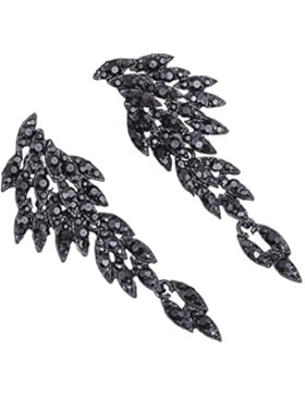 Lange Strass Adler Ohrringe Ohrhänger Ohrschmuck Schwarz 6,5 cm