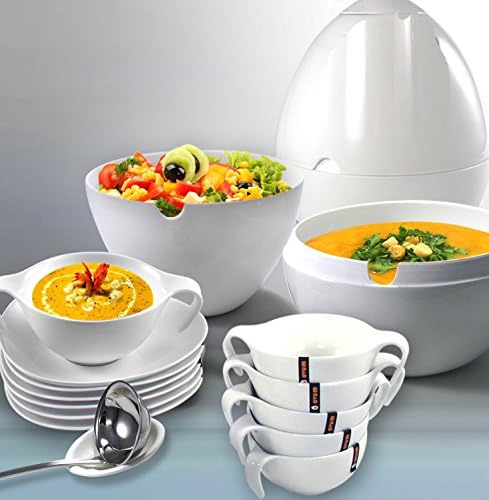Ovum - Soup Tureen und 12 Pieces consommé Set in high Quality White procelain.