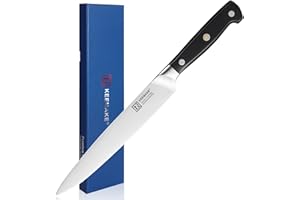 KEEMAKE Meat Slicing Knife 8 inch, Carving Knife with High Carbon German Stainless Steel Sushi Knife, Razor Sharp Cutting Knife Full Tang Black Handle Sashimi Knife for Slicing Meat