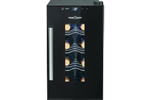 Profi Cook PC-WK 1232 vinkylskåp - för rött vin, vitt vin, ros - liten - för 8 flaskor, LCD-skärm, svart rostfritt stål