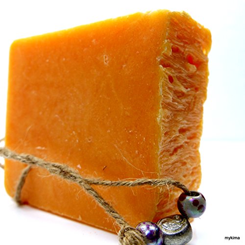 Kaltgerührte Schafmilchseife Pfirsich 150gr | Naturseife liebevoll verpackt im Leinensackerl!