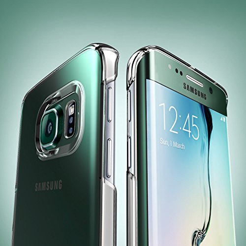 Funda Galaxy S6 Edge - Ringke SLIM    Completo Top   Bottom Cobertura    BLACK  Fluid Borde Curvo Touch Dise  o Avanzada Dual Coating Tecnolog  a All Around Protecci  n de Borde Duro Carcasa Funda para Samsung Galaxy S6 Edge - ECO Paquete