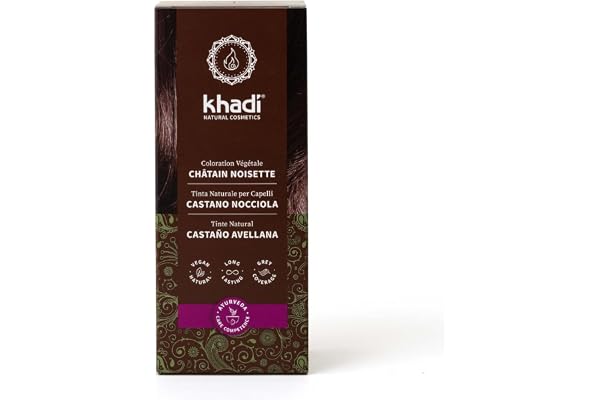 khadi CHÂTAIN NOISETTE Coloration végétale - Coloration pour cheveux pour un châtain brillant à un chocolat saturé - naturelle 100% végétale & naturelle - 100g