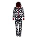 Produktbild Damen Jumpsuit Pyjamas FORH Frauen Langarm Weihnachten Elch Bedruckt Overall Nachthemden Winter warm lang hoodie Schlafanzüge Hosenanzug Jumpsuit Anzug Sleepwear Overall (XL, Marine(Herren))