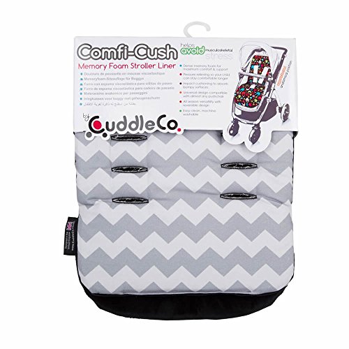 Comfi Cush Reversible Memory Foam Seat Liner suitabel fro use in Prams and Pushchairs. Zig Zag Grey
