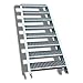 Produktbild Stahltreppe Aussentreppe Wangentreppe verzinkt 8 Stufen GH 120 - 160 cm 8-120-Z