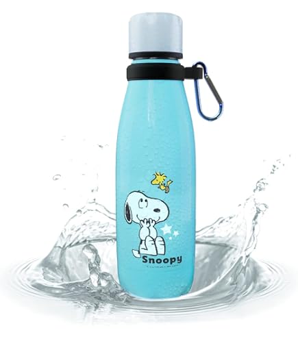 Snoopy Edelstahl-Trinkflasche 550 Ml – Mit Personalisierbarem Buchstaben, Isoliert, BPA-frei (weiß)
