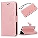 Produktbild iPhone6(S)/6(S)Plus Hülle,KASOS iPhone6(S)/6(S)Plus Case Bunt Gemalt Book Type PU Leder +TPU Innere Tasche Brieftasche Etui und Magnetverschluss Ledertasche Schutzhülle Cover Handyhülle,Elefant Roségold