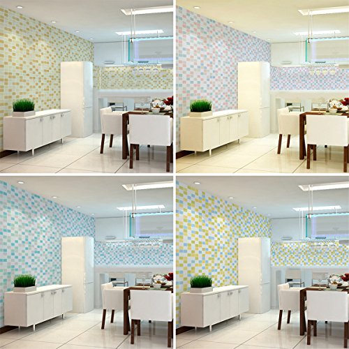 UNIQUEBELLA Vintage Simpel Retro Abstrakt Mosaik optik 3D Tapete Fototapete PVC Prägung Wandbild 45CM*19M für Wohnzimmer, Hotel, Flur, Büro und Schlafzimmer #2 - 4